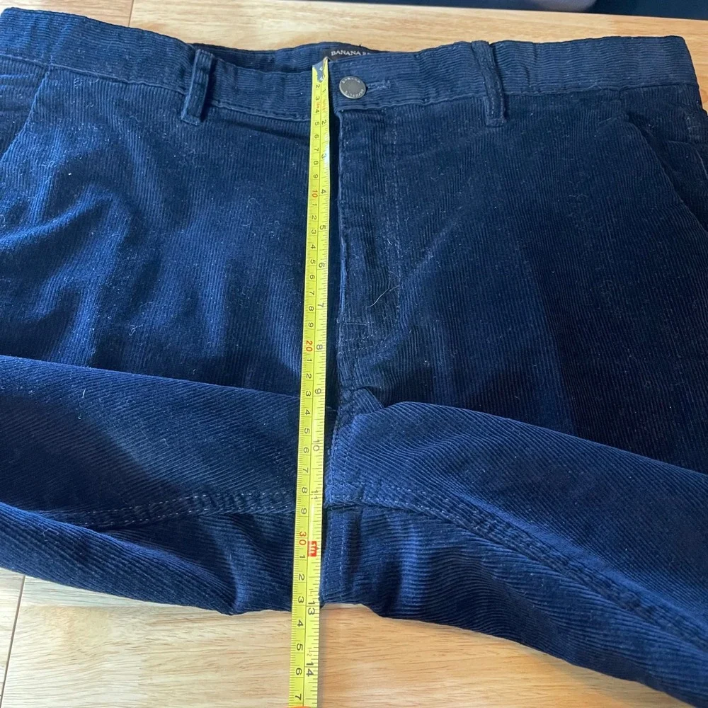 Banana Republic Aiden Pants Mens 34x30 Navy Blue Corduroy Slim Fit Stretch Chino